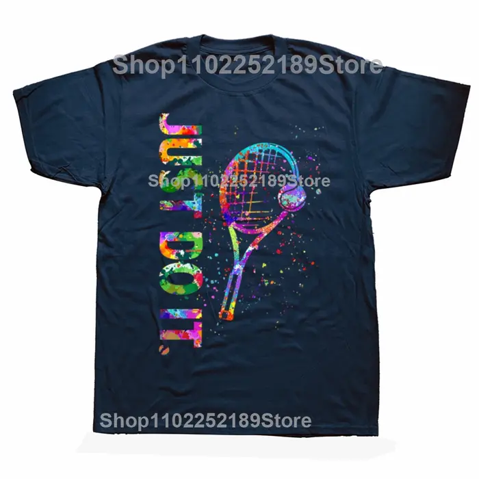 Joueur de Tennis drôle aquarelle graphique T-shirts hommes femmes mode t-shirt style décontracté 100% coton ample