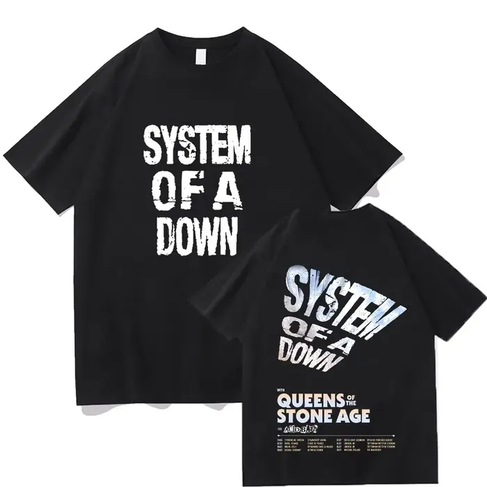 System of A Down Tour 2026 T-shirts Vintage hommes femmes coton qualité à manches courtes T-shirts m