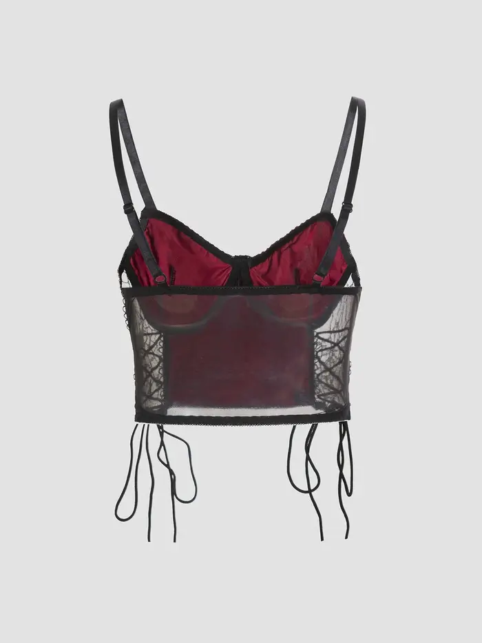 Crop top gothique à bretelles motif toile d'araignée, style rétro sombre, sexy et moulant, idéal comme vêtement d'extérieur ou de dessous pour les filles branchées