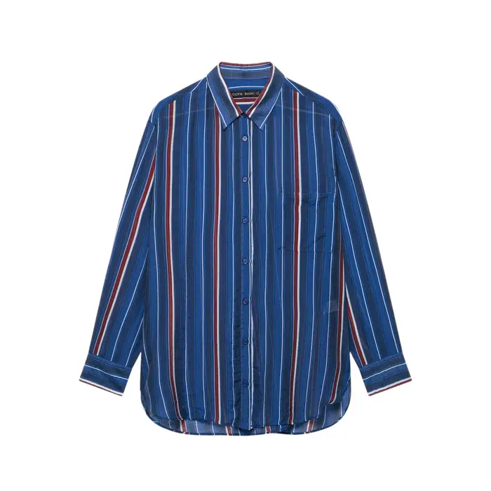 Chemise rayée ample à manches longues pour femme – Nouvelle collection printemps – Confortable et décontractée en fibre de polyester – Style basique pour le quotidien et la mode