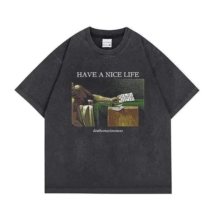 Avoir une belle vie t-shirt Deathconsciousness Shoegaze Post Punk imprimé coton été manches courtes unisexe graphique chemise haute
