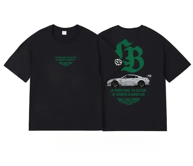 LBWK Tokyo JDM Modified Car Culture T-shirt à manches courtes rétro américain pour hommes et femmes