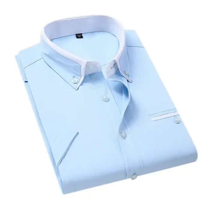 TFETTER été affaires chemise hommes manches courtes boutonné chemise col rabattu chemises décontract