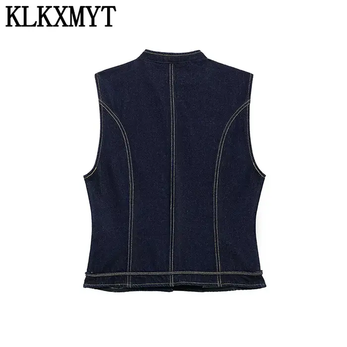 Gilet court en jean pour femme KLKXMYT – Nouvelle collection chic et décontractée pour l'été
