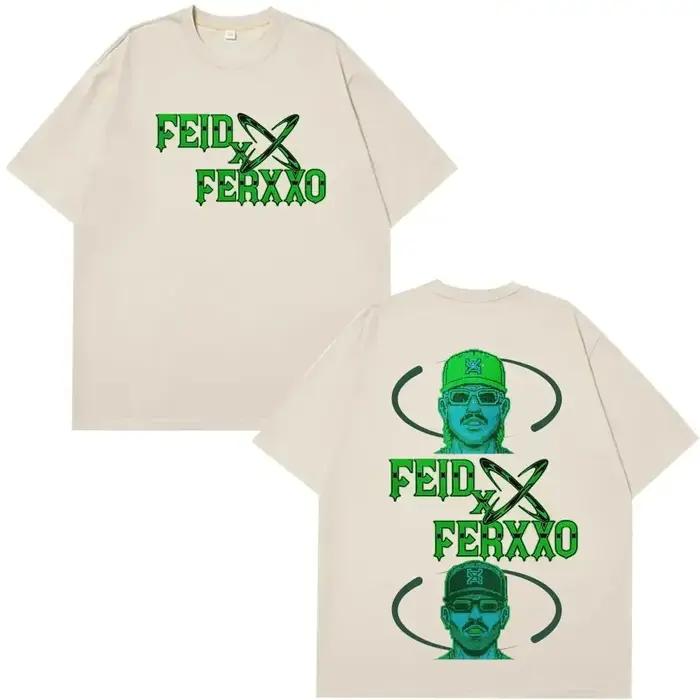 T-shirts Hip-Hop Tendance Rapper Feid Ferxxo Falxxo Tour 2026 Imprimé T-shirt Homme Femme Été Décontracté Ample Streetwear Unisexe