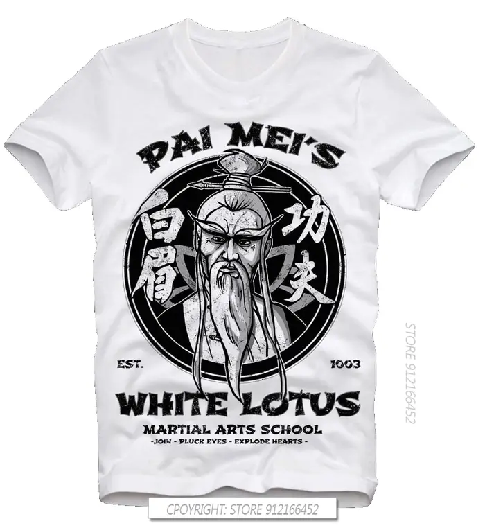 Conception en coton 3D t-shirts chemises Pai Mei Lotus blanc tuer Bill Hattori Hanzo Tarantino rétro