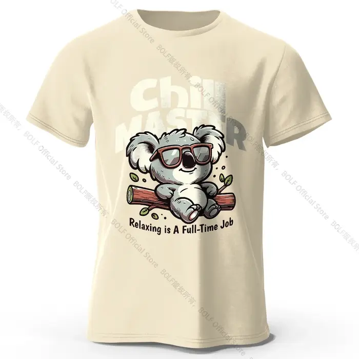 T-shirt animal fantaisiste peint à la main 100 % coton - Style dessin animé mignon, vêtements confor