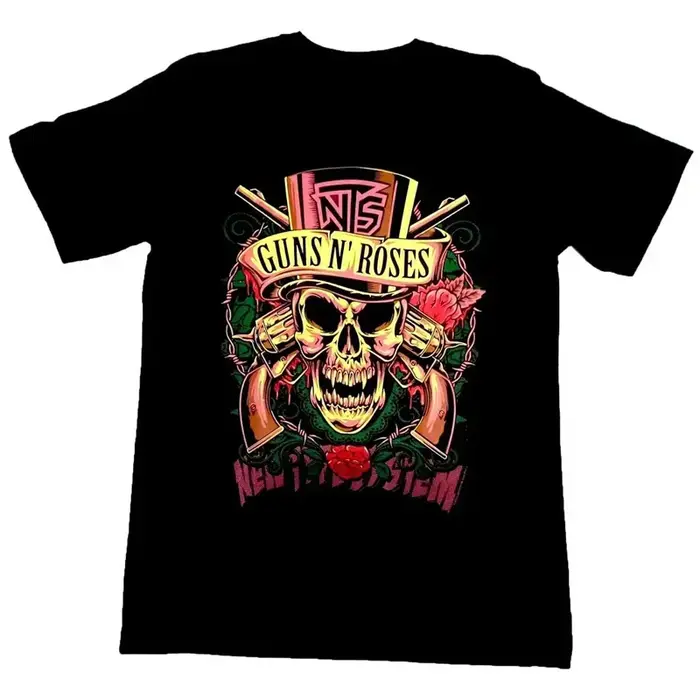 T-shirt à manches courtes Guns N' Roses 2026 pour hommes et femmes