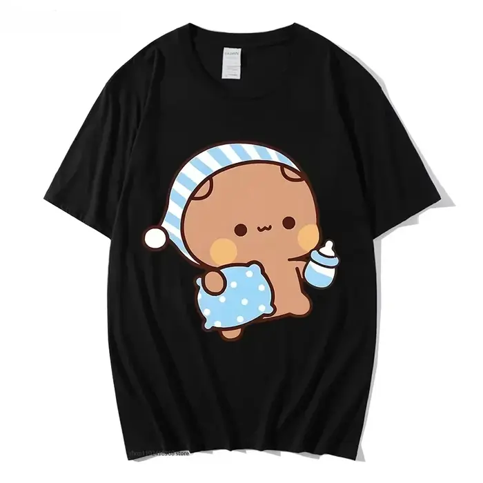 Couple t-shirt mignon BuBu Panda va dormir avec DuDu ours graphique