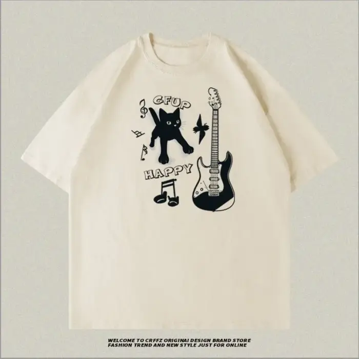 Coréen pas cher décontracté graphique imprimé coton T-shirt femmes hommes Harajuku Hip Hop Streetwear surdimensionné