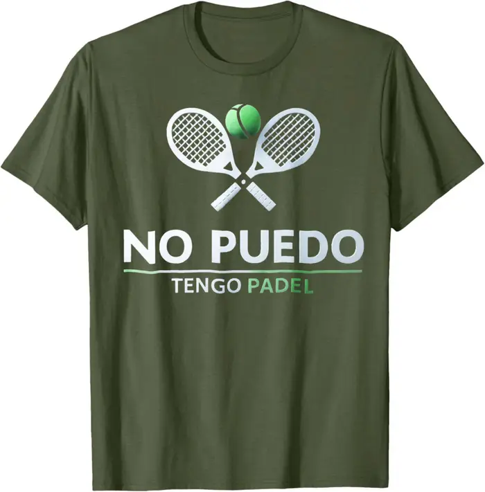 T-shirt décontracté en coton avec citation amusante « I Can't Have Padel No Puedo Tengo
