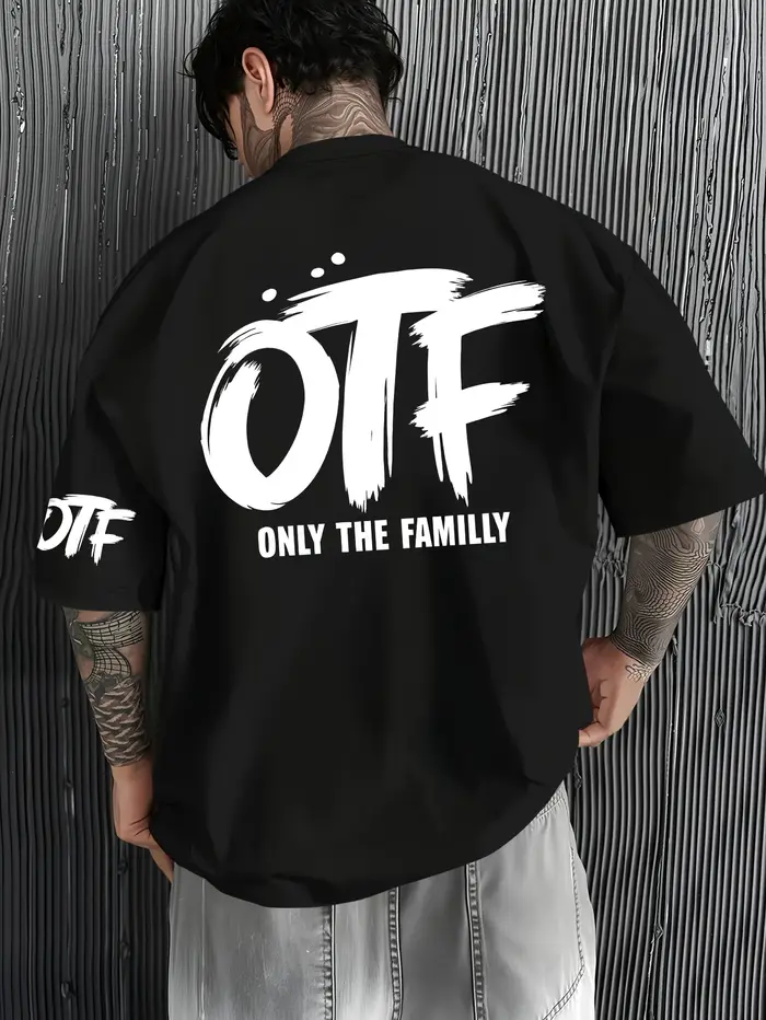 T-shirt imprimé tendance sur le thème de la famille pour hommes et femmes, haut décontracté ample à 