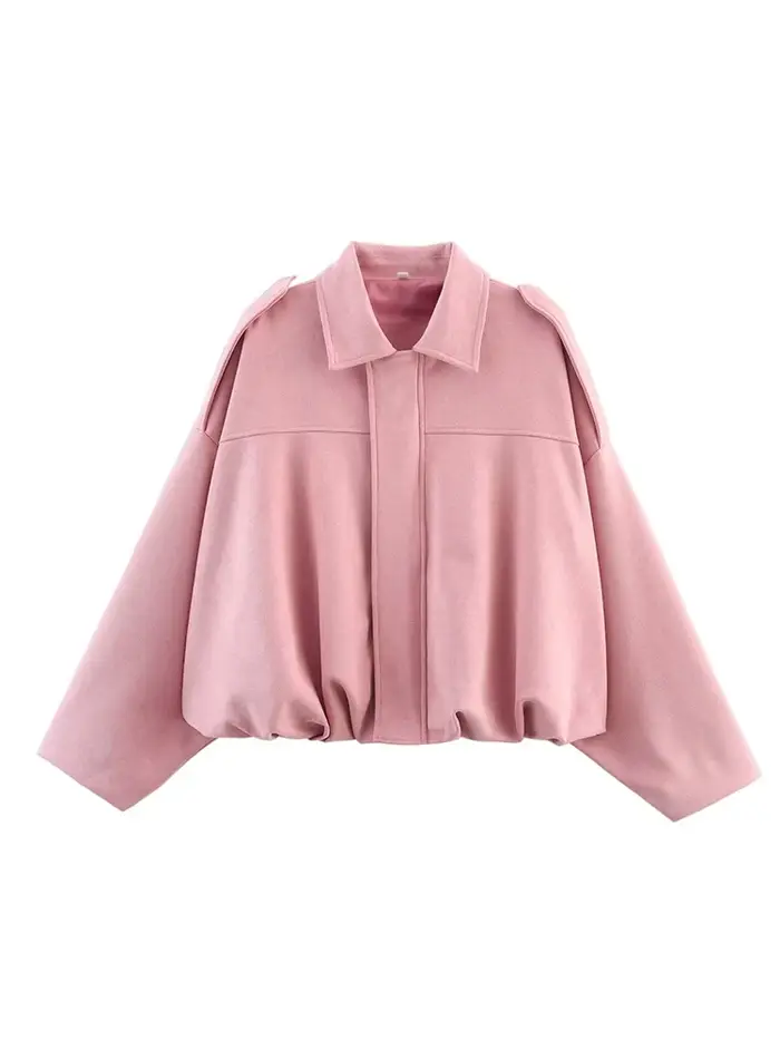 TFMLN femmes daim Bomber veste printemps nouvelle mode fermeture éclair manches longues surdimension