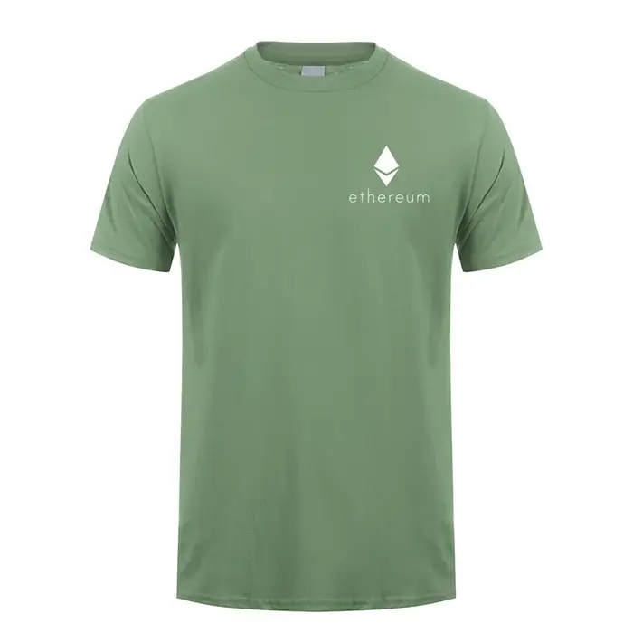 Crypto-monnaie Ethereum t-shirts homme Crypto t-shirt décontracté à manches courtes dessus frais ETH argent