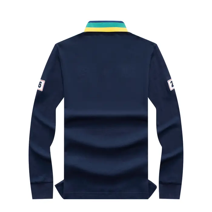 Chemises polo longues en coton 100% pour hommes