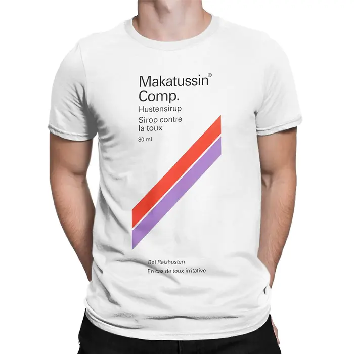 Hommes T-Shirts Makatussin Comp 80ml étiquette Vintage coton t-shirt à manches courtes drôle