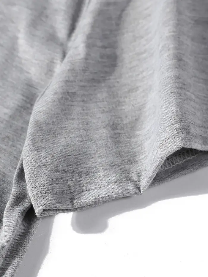 Gris couleur unie vêtements hommes t-shirts de haute qualité nouveau t-shirt été décontracté couverture en coton Hip