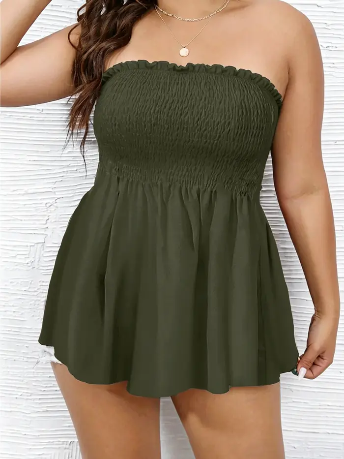 Haut confortable grande taille pour femme, couleur unie, amincissant, décontracté