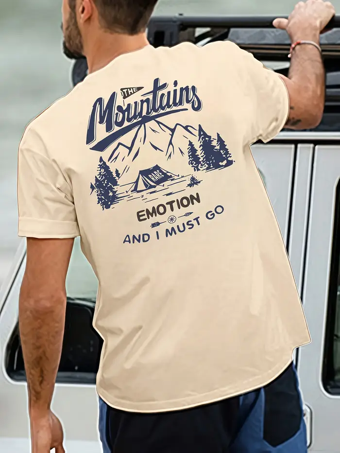 T-shirt pour homme de style rétro pour le camping en montagne