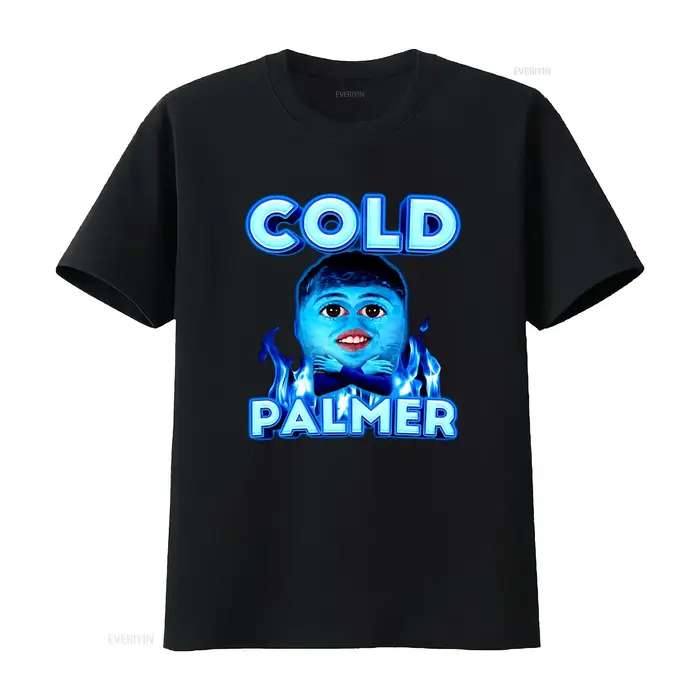 Cold Palmer Cole M T-shirt en coton Fun Meme vintage Graphique délavé Polyvalent Casual Confortable 