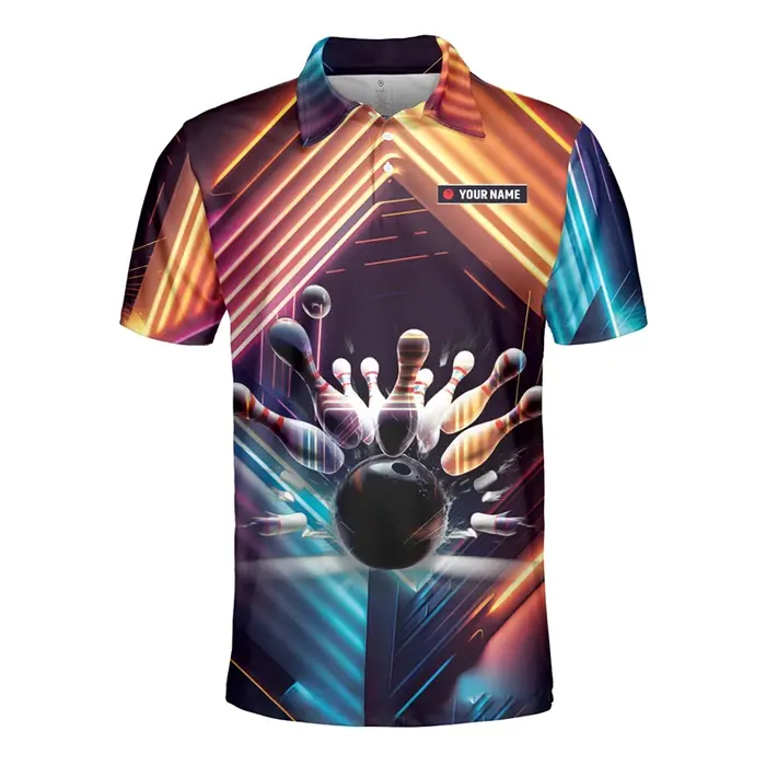 Polo graphique de bowling pour hommes