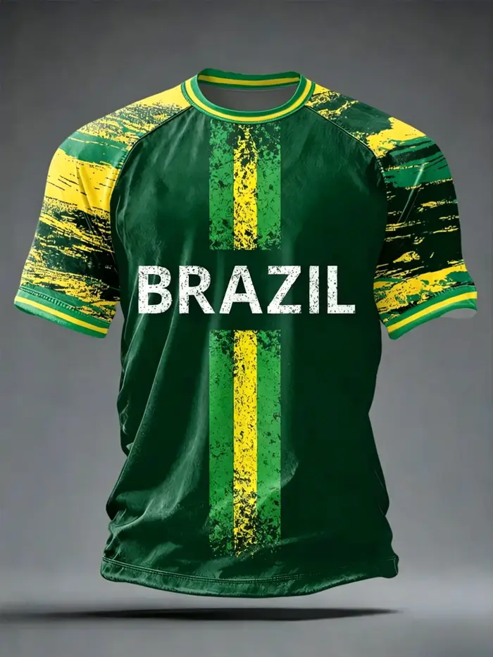 Nouveaux Maillots de Football Brésil Homme Été 2026 – T-shirts Classiques God Brazil à Manches Courtes