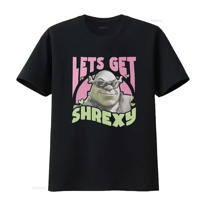 T-shirt Lets Get Shrexy, vêtements alternatifs, manches longues ou courtes, streetwear vintage délav