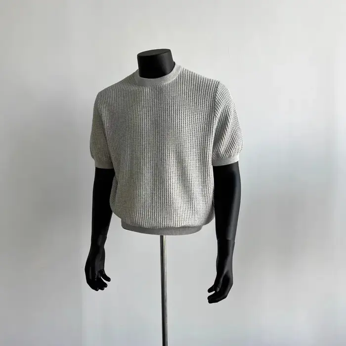 Pull en tricot à manches courtes pour hommes
