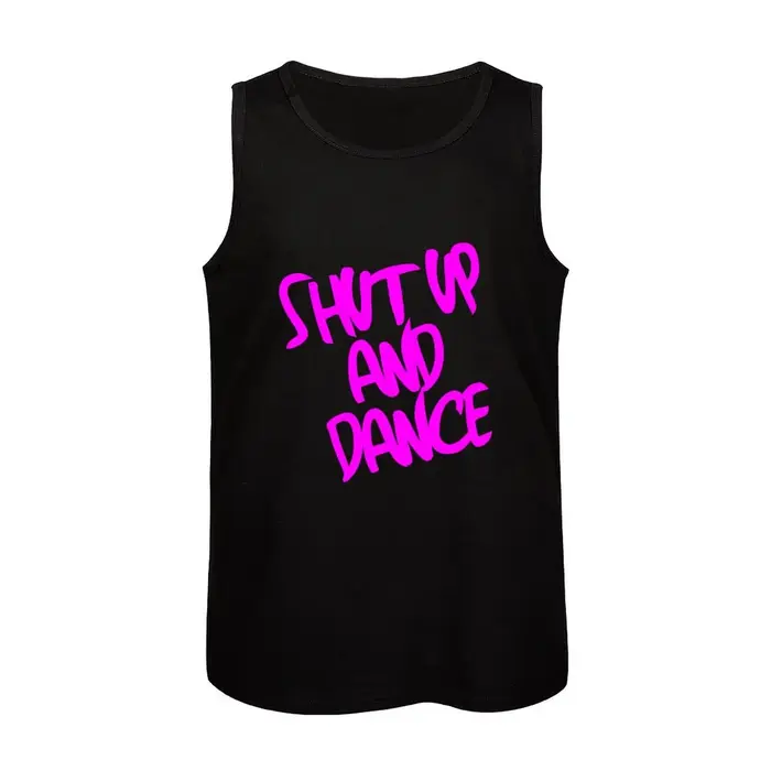 Shut Up matchs Dance-Débardeur sans manches pour homme, haut rose précieux