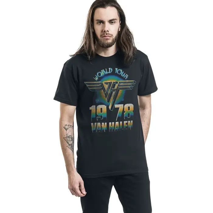 Nouveau T-shirt en coton avec motif Van Halen
