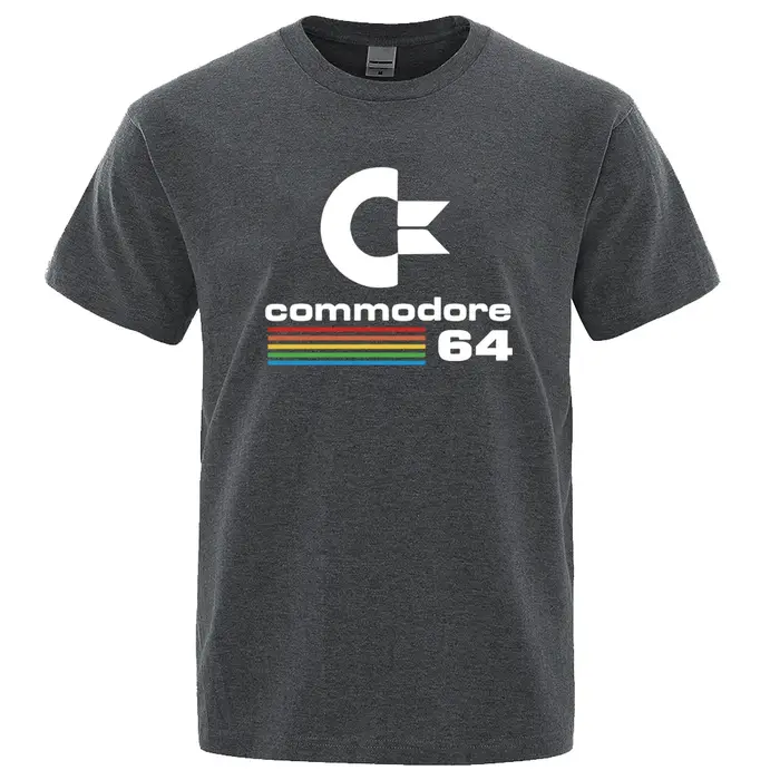 T-shirts Homme Été 2026 – T-shirt Imprimé Commodore 64 C64 SID Amiga Rétro – Design Cool Streetwear 