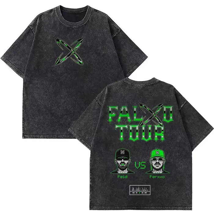 T-shirt vintage délavé imprimé Rapper Feid Ferxxo Tour 2026 pour hommes et femmes