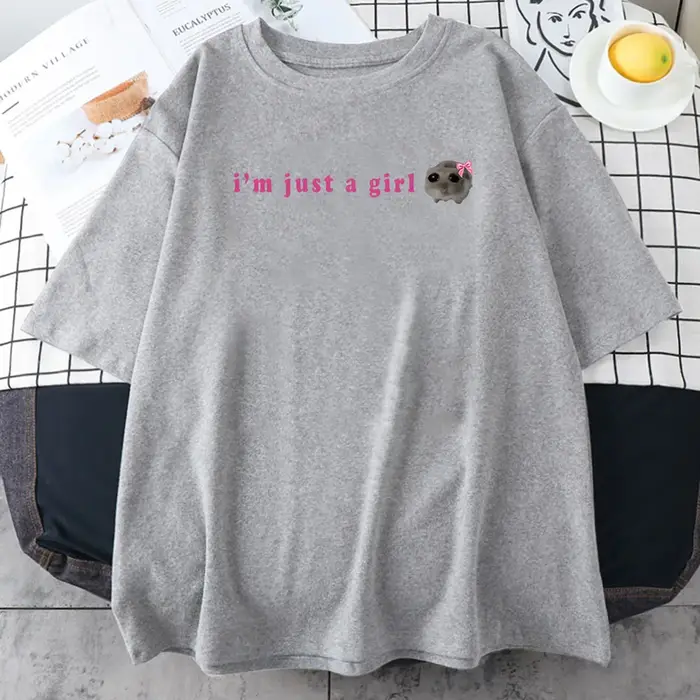 T-shirt en coton avec imprimé graphique de dessin animé pour femme et fille