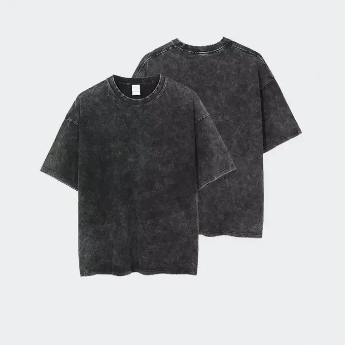 T-shirt noir délavé en coton oversize avec impression artistique anime avant et arrière de Tengen Toppa Gurren Lagann