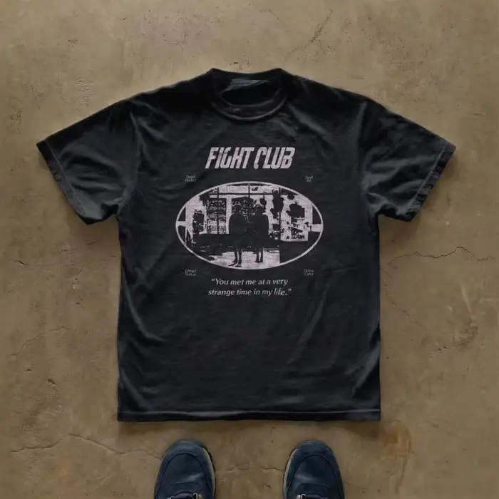 T-shirt du film Fight Club, t-shirt graphique foncé, t-shirt vintage, vêtements graphiques à manches