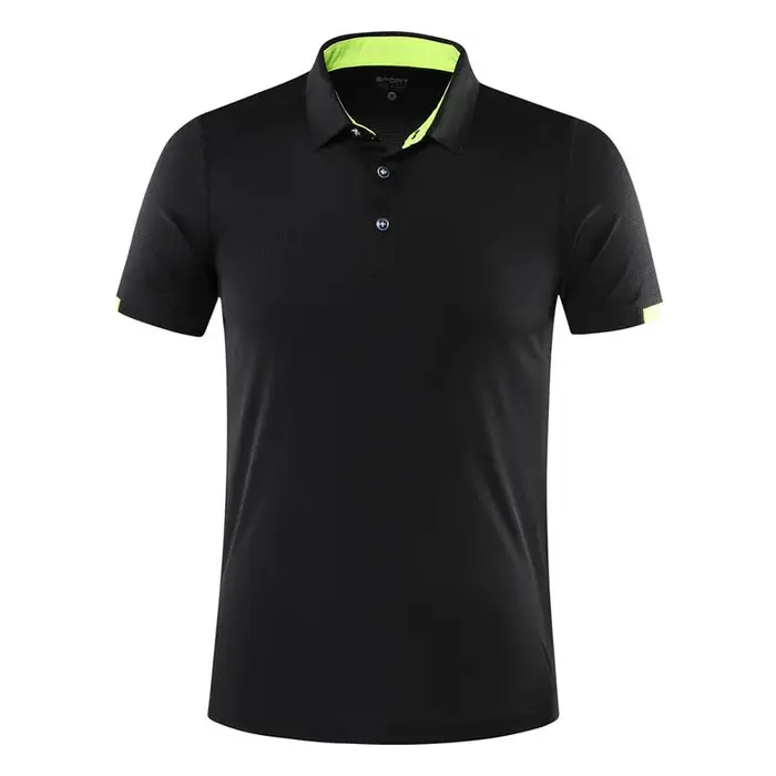 Polo à séchage rapide avec Logo personnalisé, revers à manches courtes, texte brodé, T-shirt d'équip