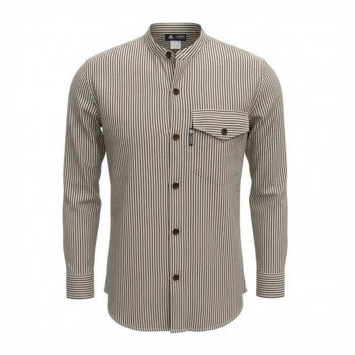Nomad Sari Grandad Shirt - Grey Stone - Large