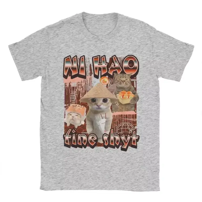 T-shirt humoristique Ni Hao Fine Shyt Meme pour hommes et femmes
