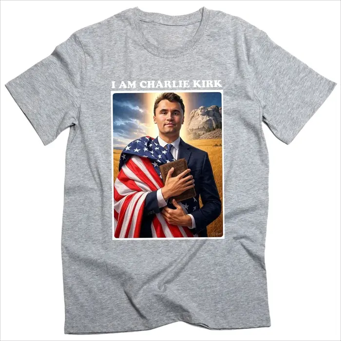 T-shirt imprimé I Am Charlie Kirk Patriotic USA Christian Jesus