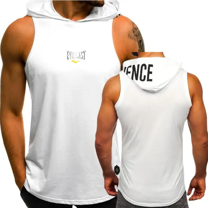 Everlast Gilet décontracté hommes à capuche maillot de corps t-shirt musculation coupe musculaire dé