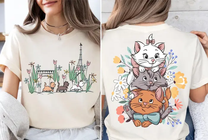 T-Shirt d'été pour femmes, nouveau T-Shirt de dessin animé The Aristocats, Marie Toulouse Berlioz Ca