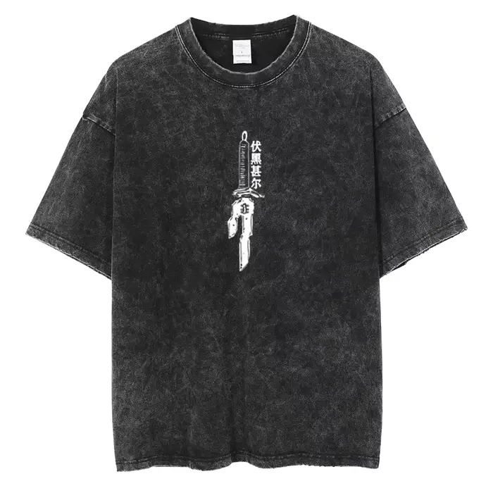 Anime Berserk Logo graphique imprimé t-shirt hommes femmes Vintage Manga T-shirts lavé coton