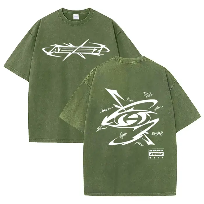 T-Shirt Délavé en Coton Vintage pour Homme et Femme