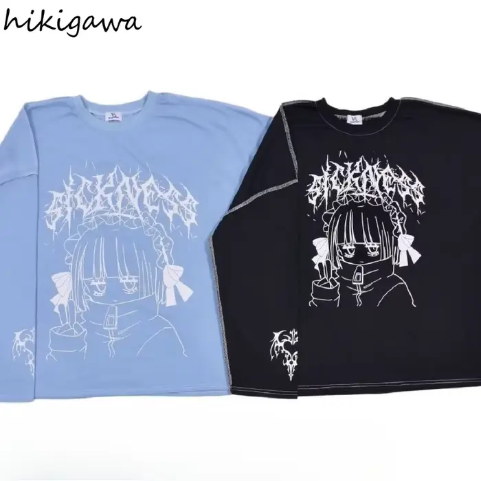Streetwear T-shirts Femmes Vêtements Imprimé Manches Longues