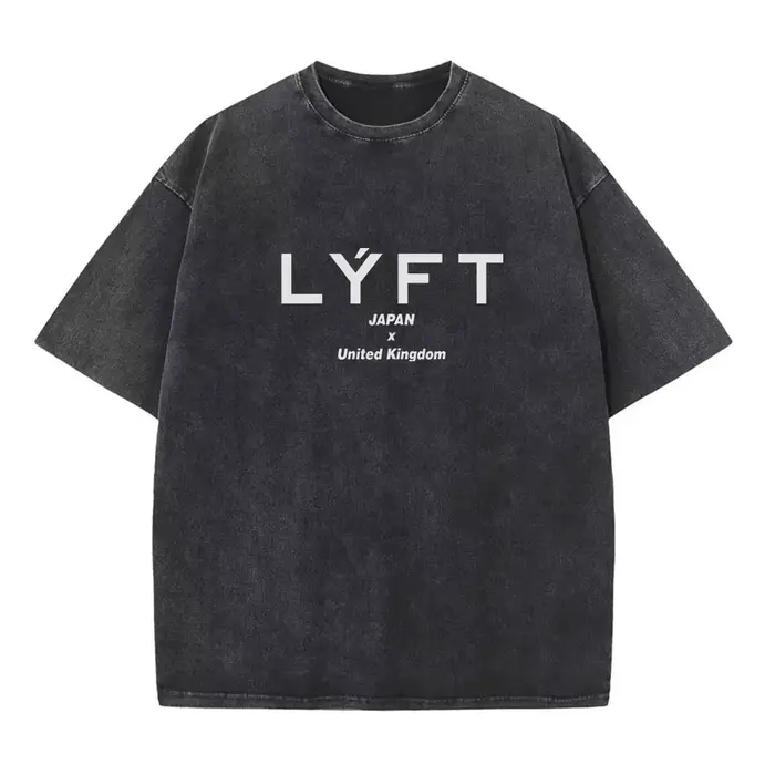 T-shirt Classique Lavé LYFT avec Logo 230GSM en Coton Vintage, Grande Taille, pour Hommes, Coupe Mus