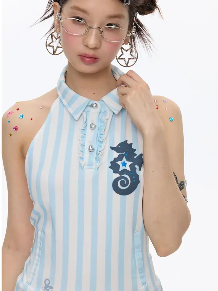 Débardeurs moulants rayés sexy pour femme – Style streetwear rétro américain