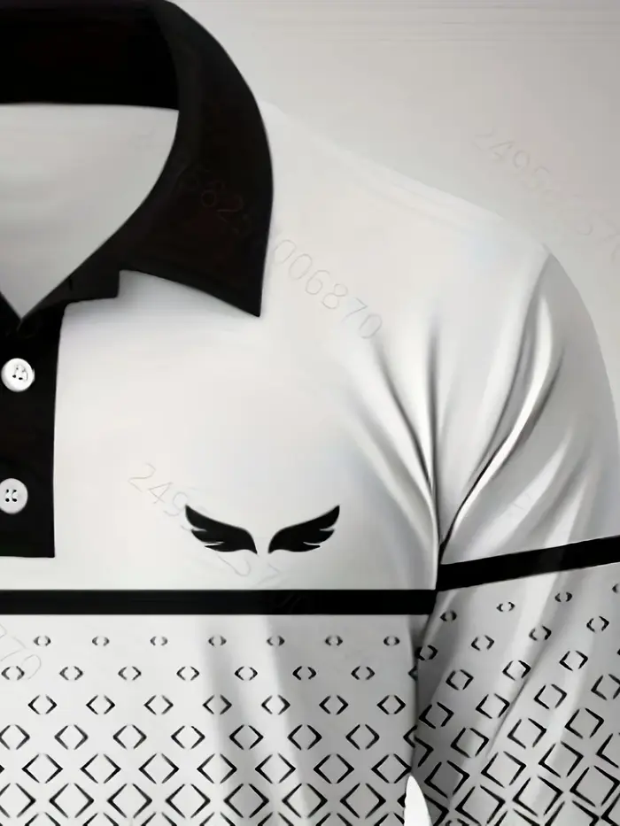 La nouvelle chemise POLO à manches longues pour hommes pour le printemps et l'automne 2025 présente une mode de rue et un confort avec une impression de motifs 3D