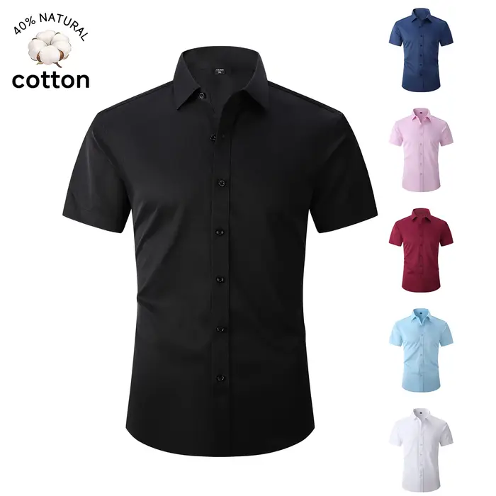 Chemise noire à manches courtes pour homme