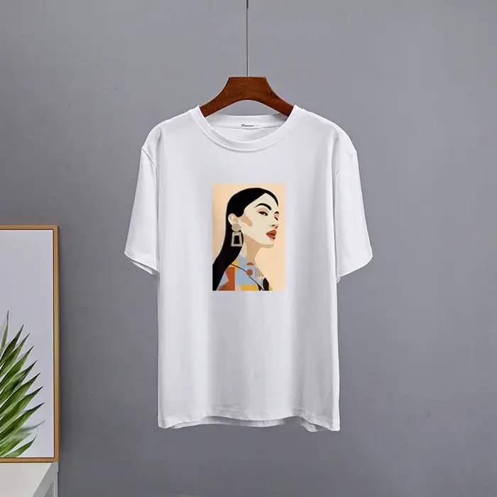 Hirsionsan – t-shirt en coton imprimé pour femme