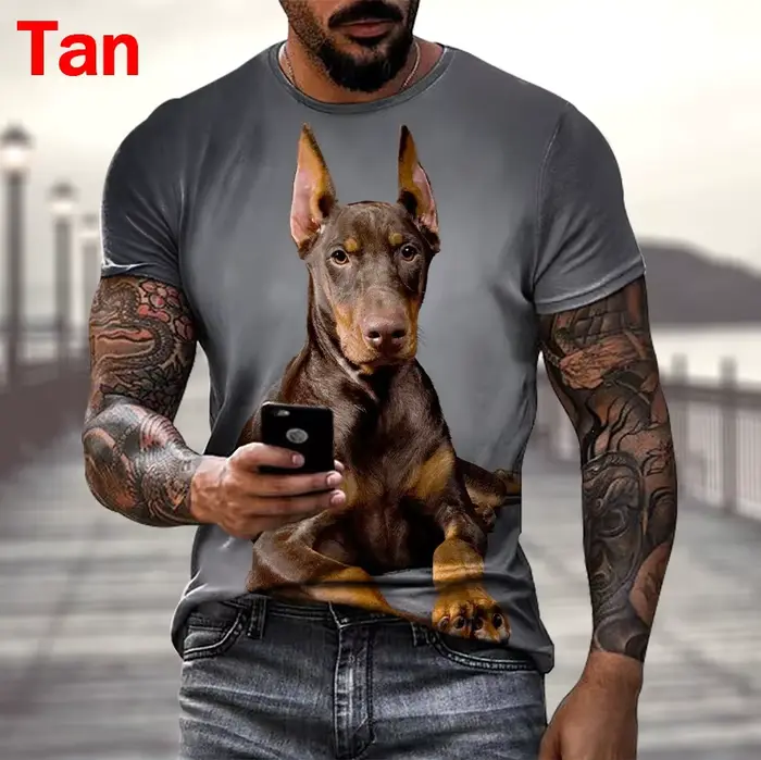 DobSuffolk-T-shirt manches courtes, cool et décontracté, avec image imprimée